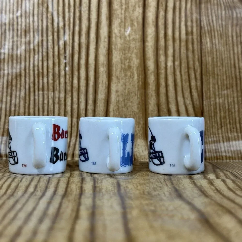 NFL Football Teams Mini Miniature Ceramic‎ Coffee Mugs Team Logo Cups Lot Of 9